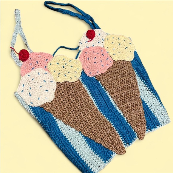 Tops - Crochet Ice Cream Cone Tank Top